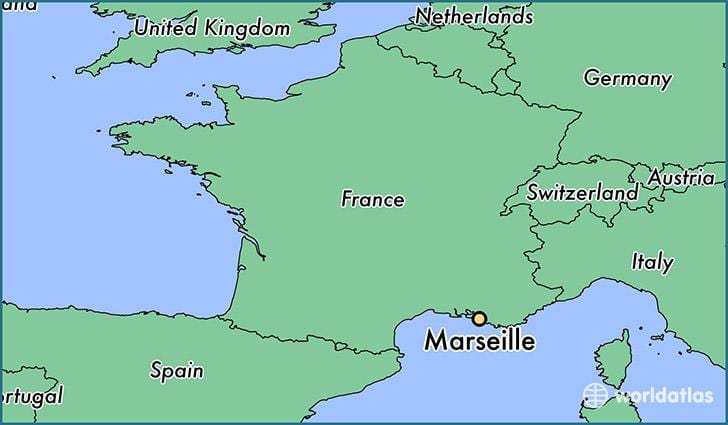 show Marseille ve francii mapě
