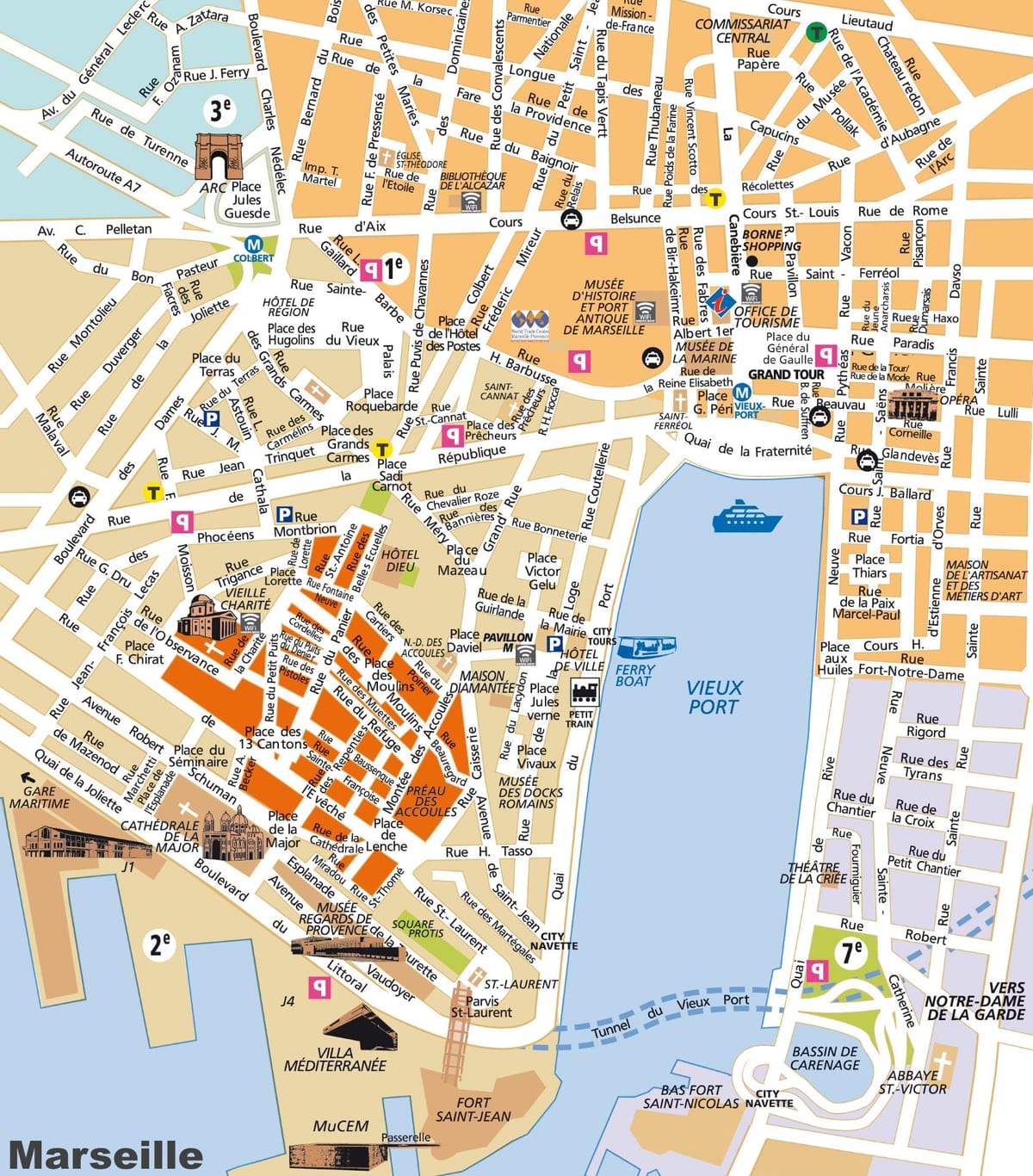 Marseille mapa města