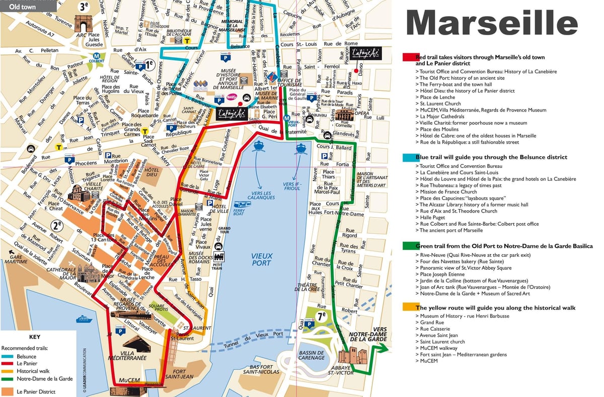 Marseille staré město mapa