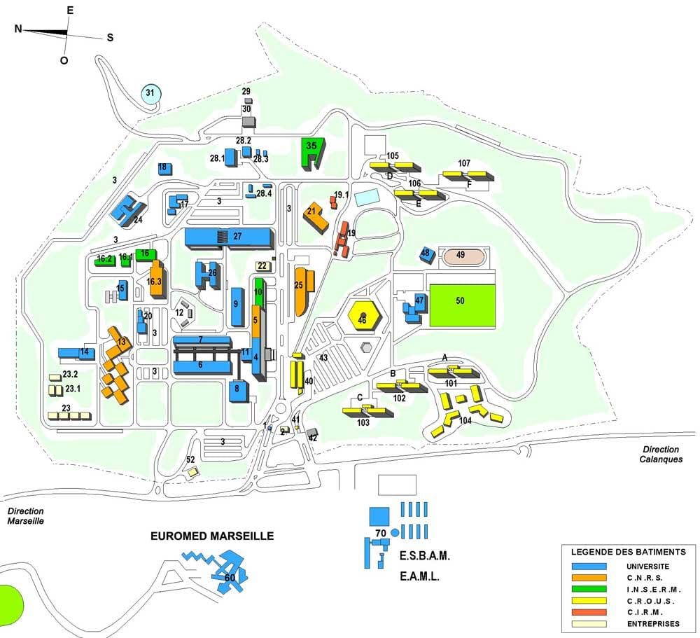 mapa Marseille školy