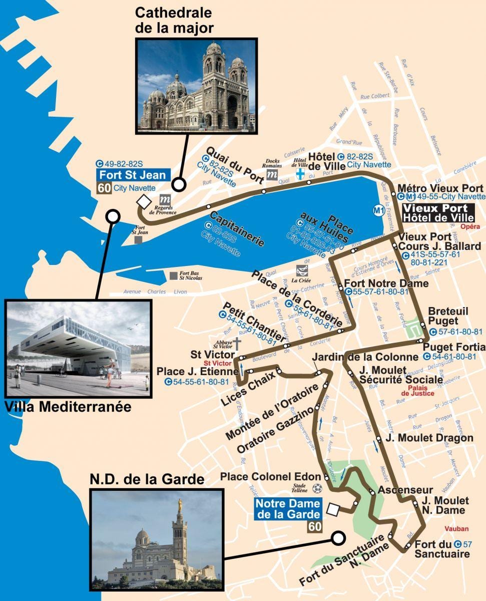 mapa Marseille autobus 60 mapě