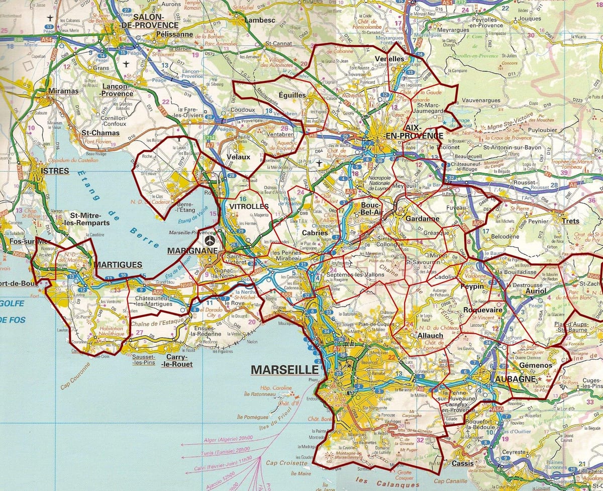 mapa Marseille silnici