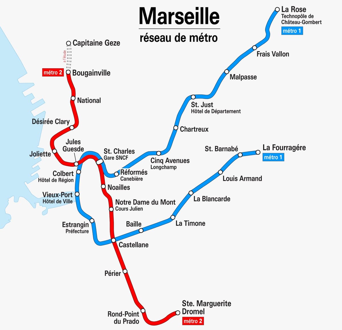 mapa Marseille metro