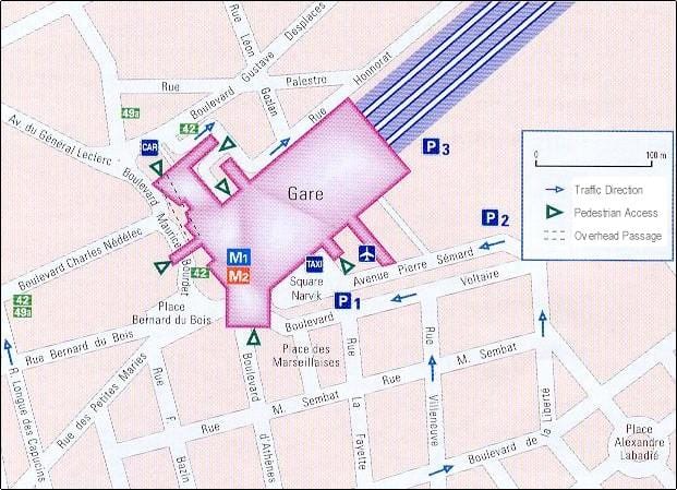 Marseille nádraží mapě