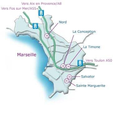 mapa Marseille nemocnice