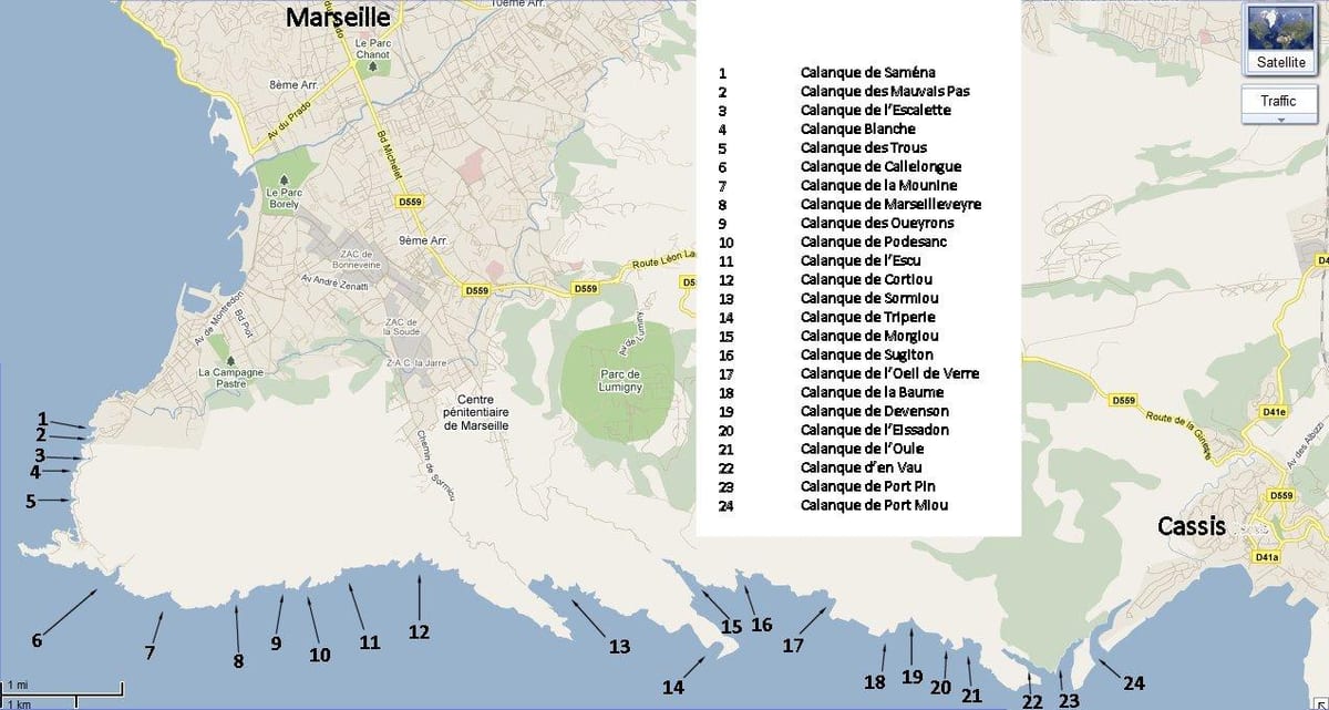 mapa Marseille park