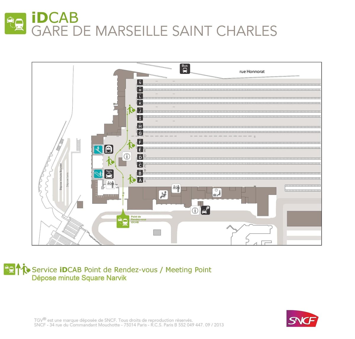 mapa Marseille st charles train station