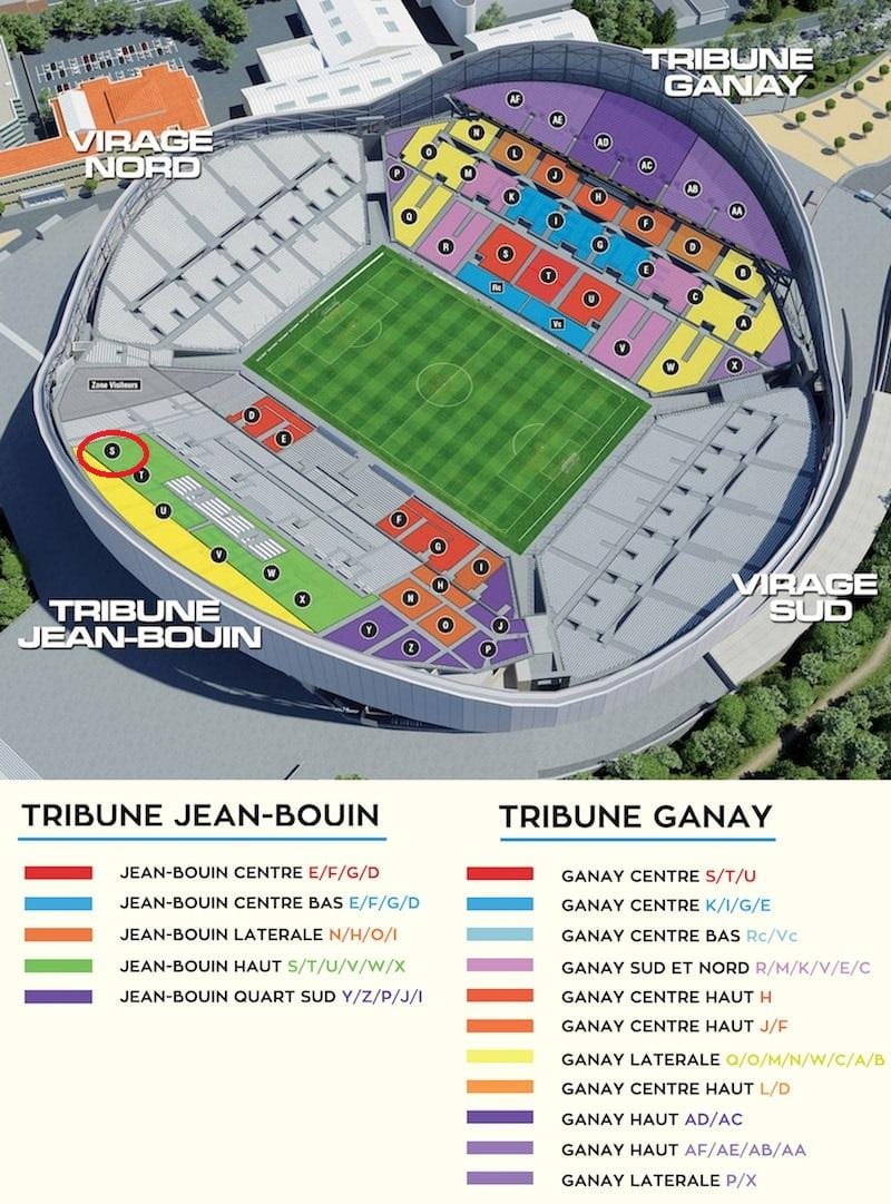stade velodrome posezení mapě