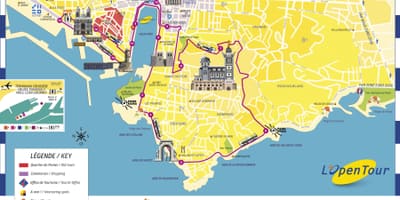 Marseille hop on hop off autobusové trasy mapě