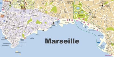 Marseille pláže mapě