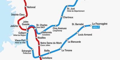 Mapa Marseille metro