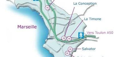 Mapa Marseille nemocnice