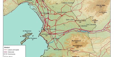 Topografická mapa Marseille