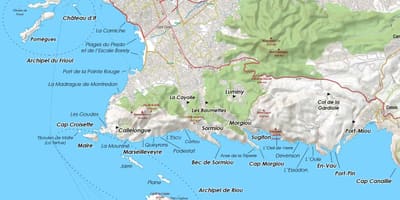 Geografická mapa Marseille