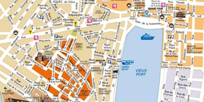 Marseille cruise port mapě